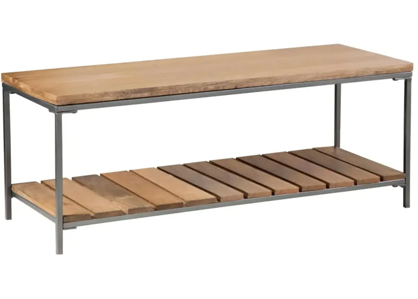 Coaster Gerbera Wood Accent Bench with Shelf Natural & Gunmetal