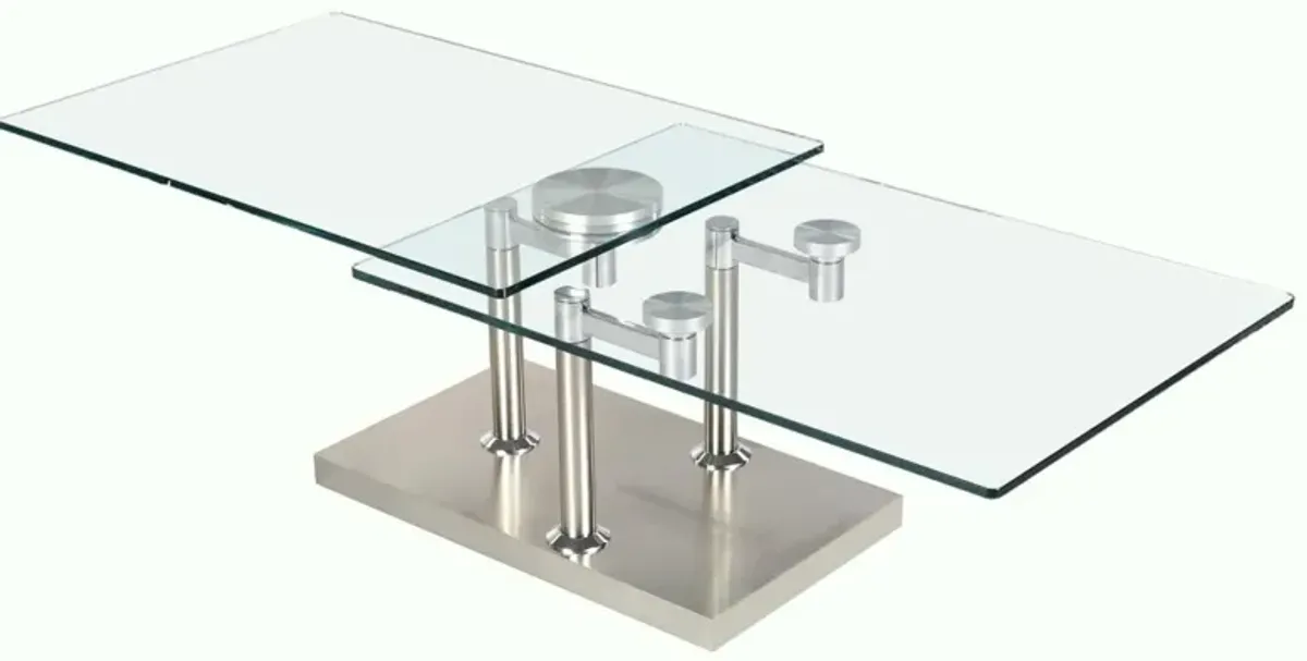 Chintaly Contemporary Motion Dual Glass Top Cocktail Table