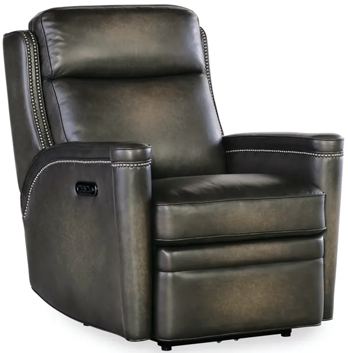 Hooker Furniture Hamilton Sarzana Castle Leather Power Recliner with Power Headrest