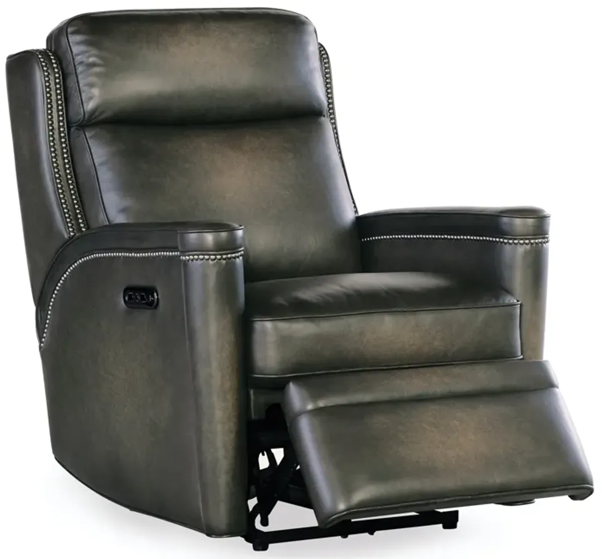 Hooker Furniture Hamilton Sarzana Castle Leather Power Recliner with Power Headrest