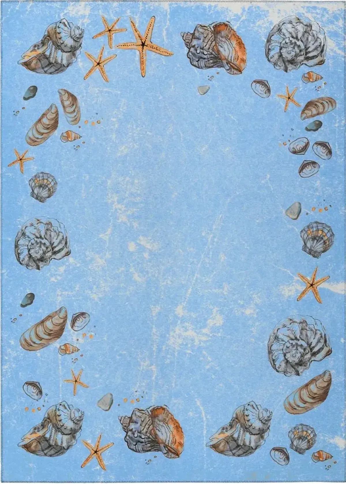 Dalyn Seashore Memories Azure Seashell Vignette 5'X8' Area Rug