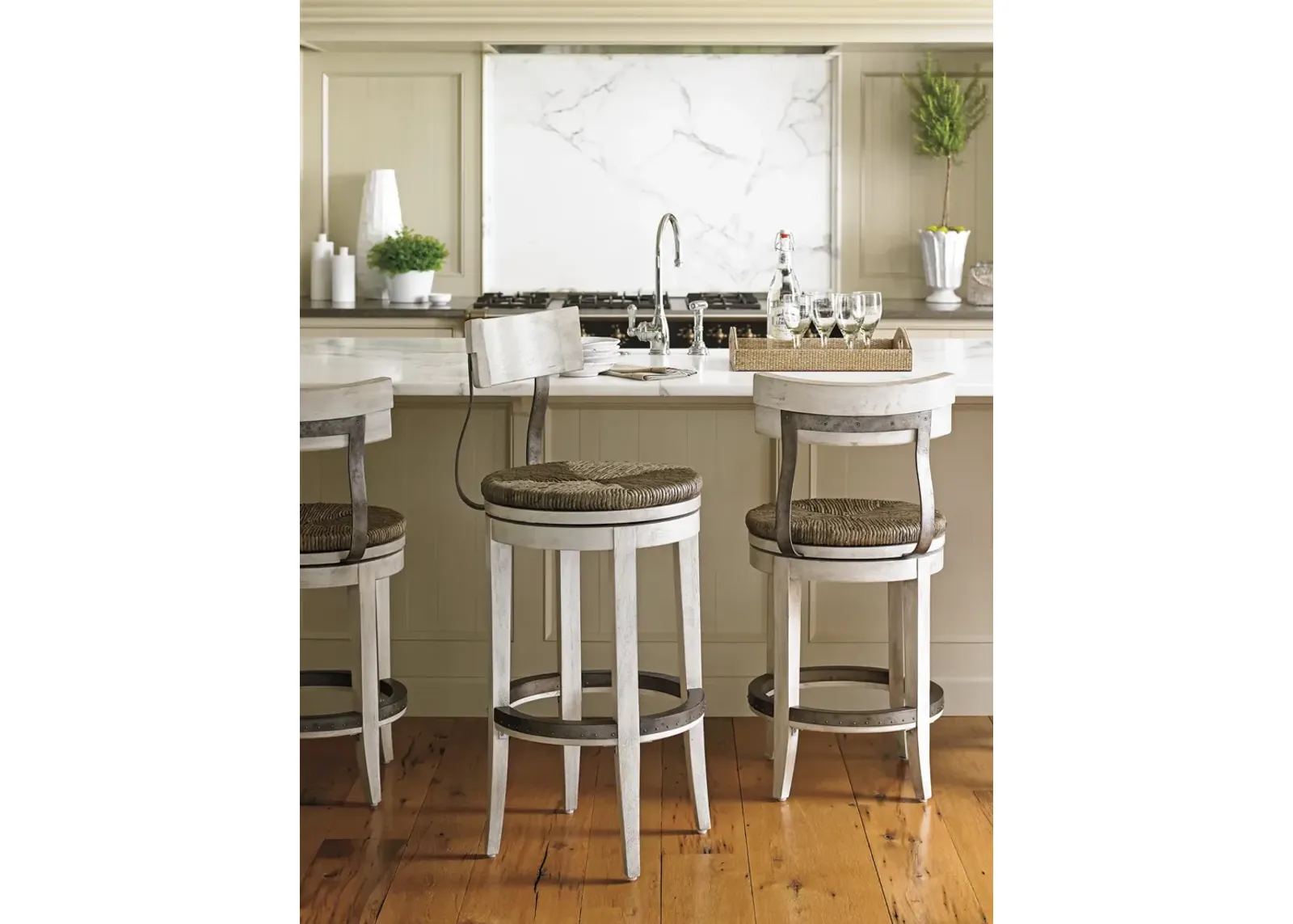 Oyster Bay by Lexington Merrick Swivel Barstool