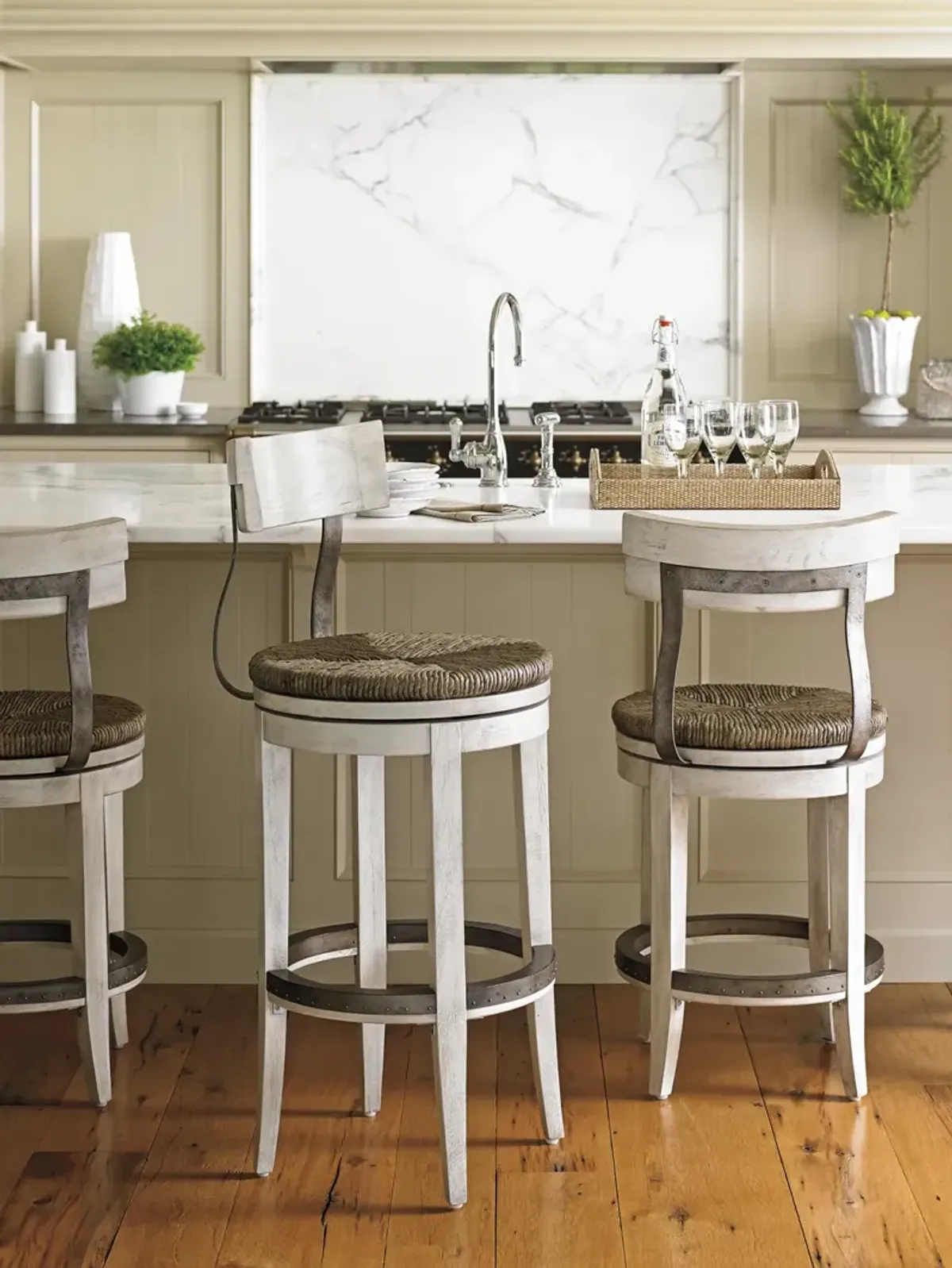 Oyster Bay by Lexington Merrick Swivel Barstool