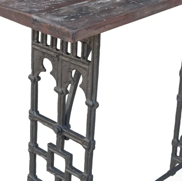 Home Trends Design French Market Old World Trestle Console Table