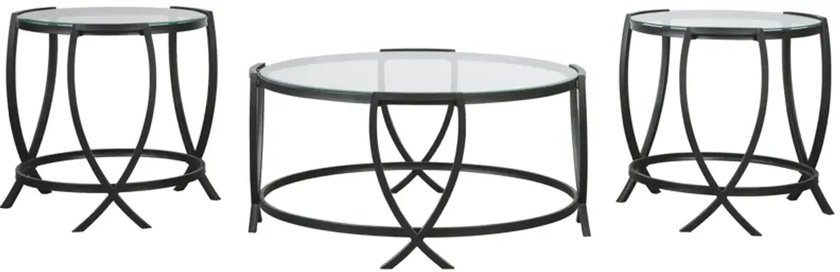 Ashley Tarrin 3-Piece Black Occasional Table Set