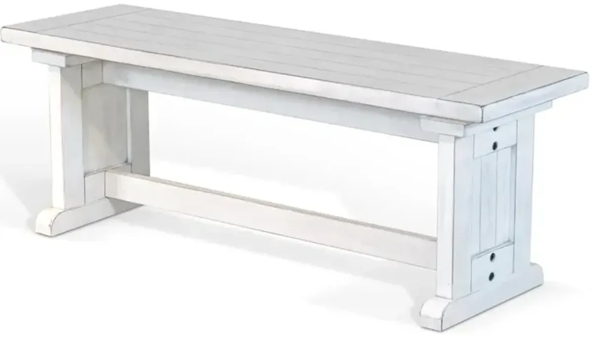 Sunny Designs Bayside Marble White Side Bench