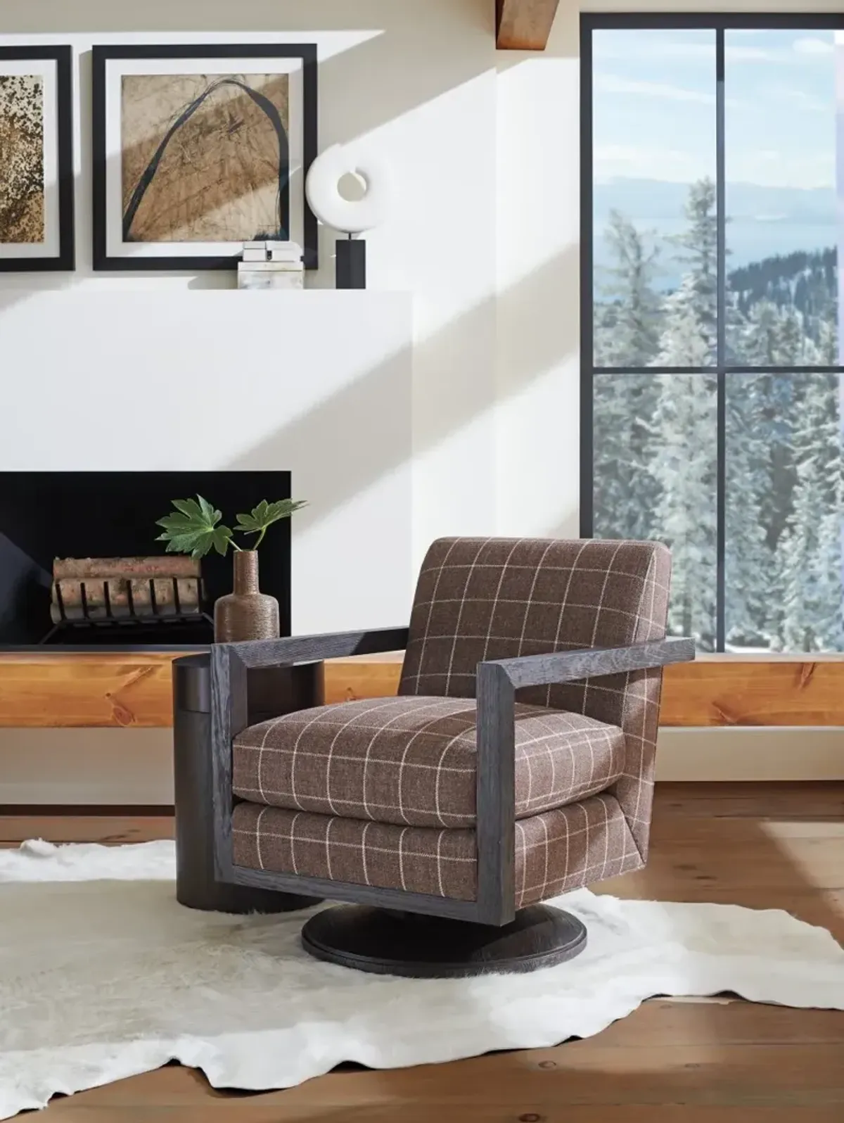 Barclay Butera Upholstery by Barclay Butera Willa Swivel Armchair in Brown