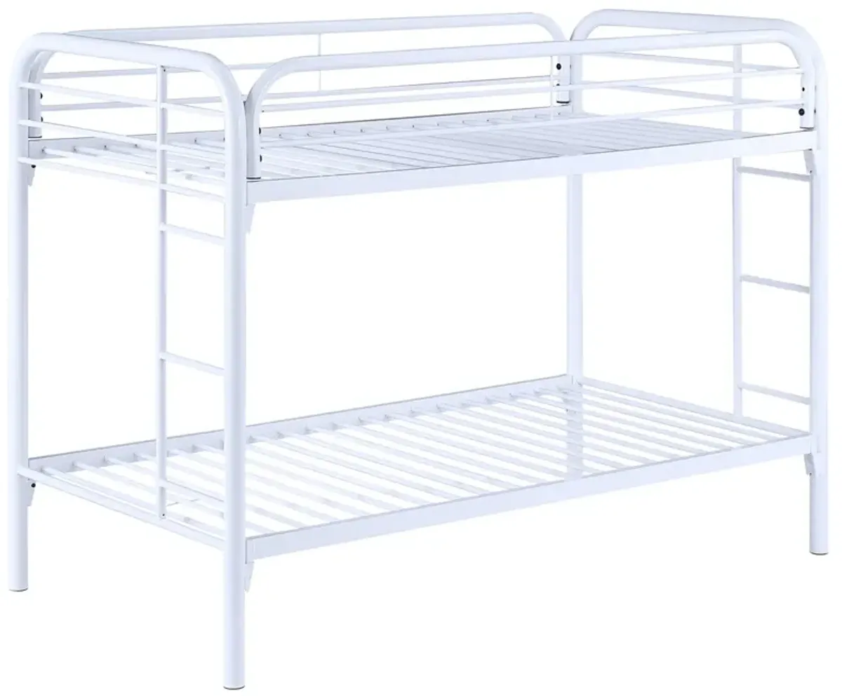 Coaster Morgan Metal Twin Over Twin Bunk Bed White