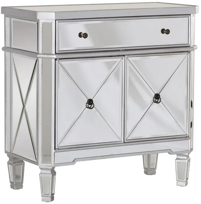 MIRRORED 1 DRAWER 2 DOOR CONSOLE