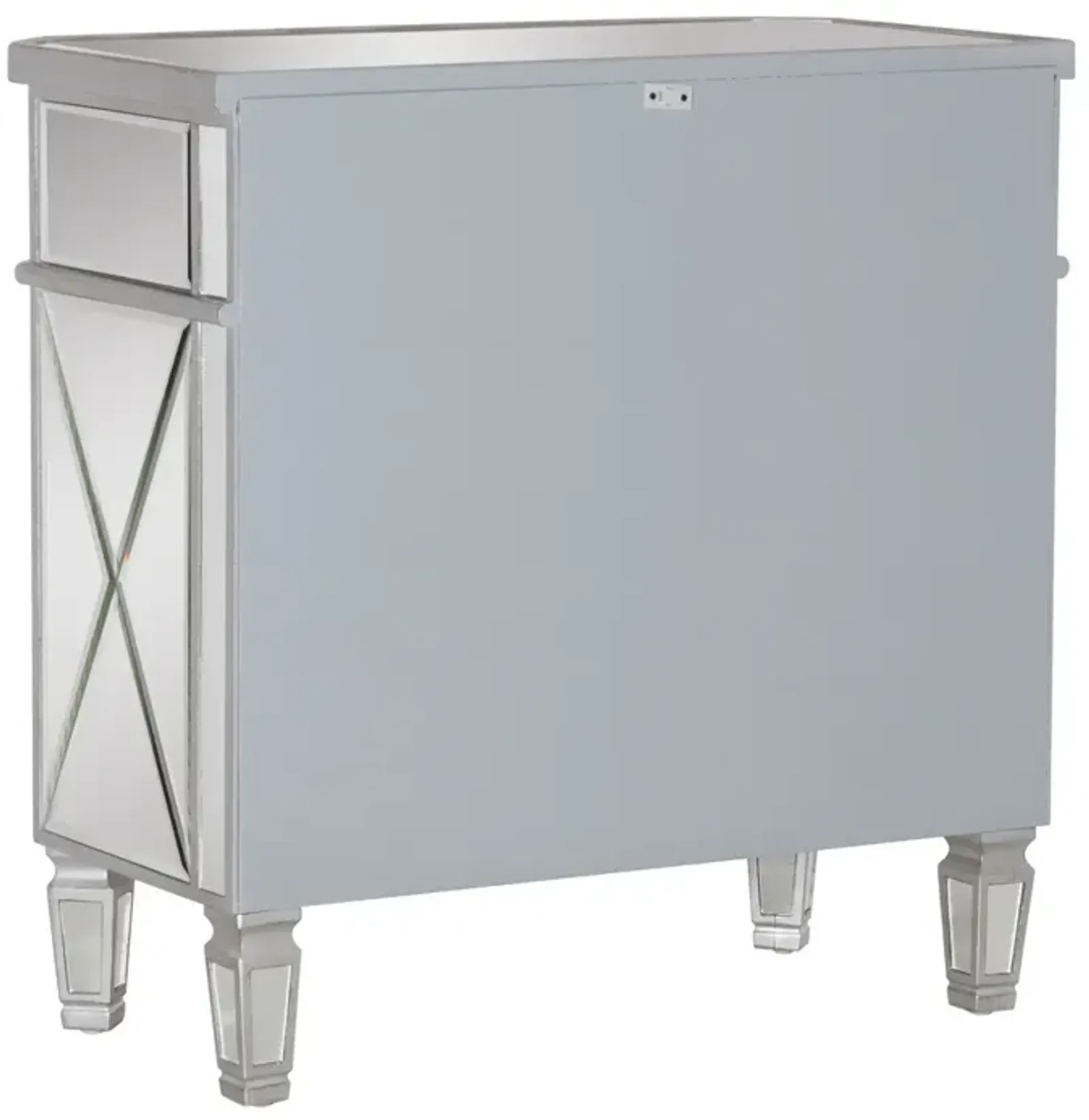 Powell Mirrored 1-Drawer 2-Door Console Table Accent Cabinet