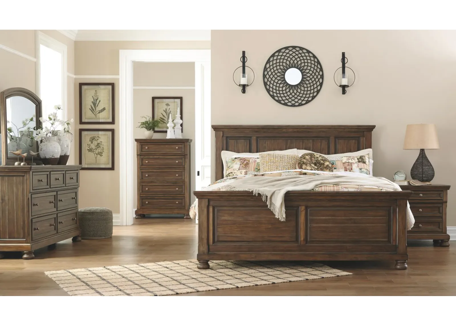 Ashley Flynnter Medium Brown King Panel Bed