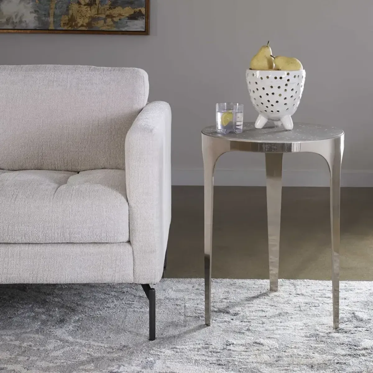 Uttermost Agra Light Gray Modern Side Table