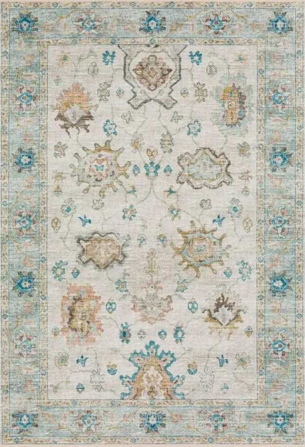 Dalyn Vintage Elegance Persian-Inspired 5'X8' Area Rug with Teal Accents