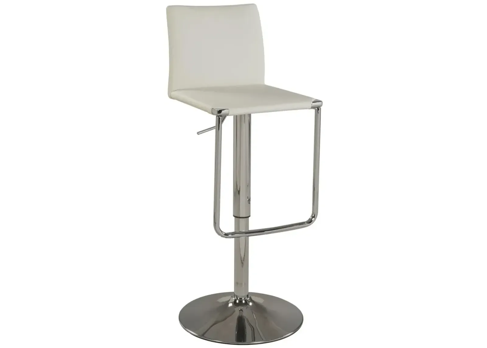 Chintaly White Pneumatic-Adjustable Height Swivel Stool