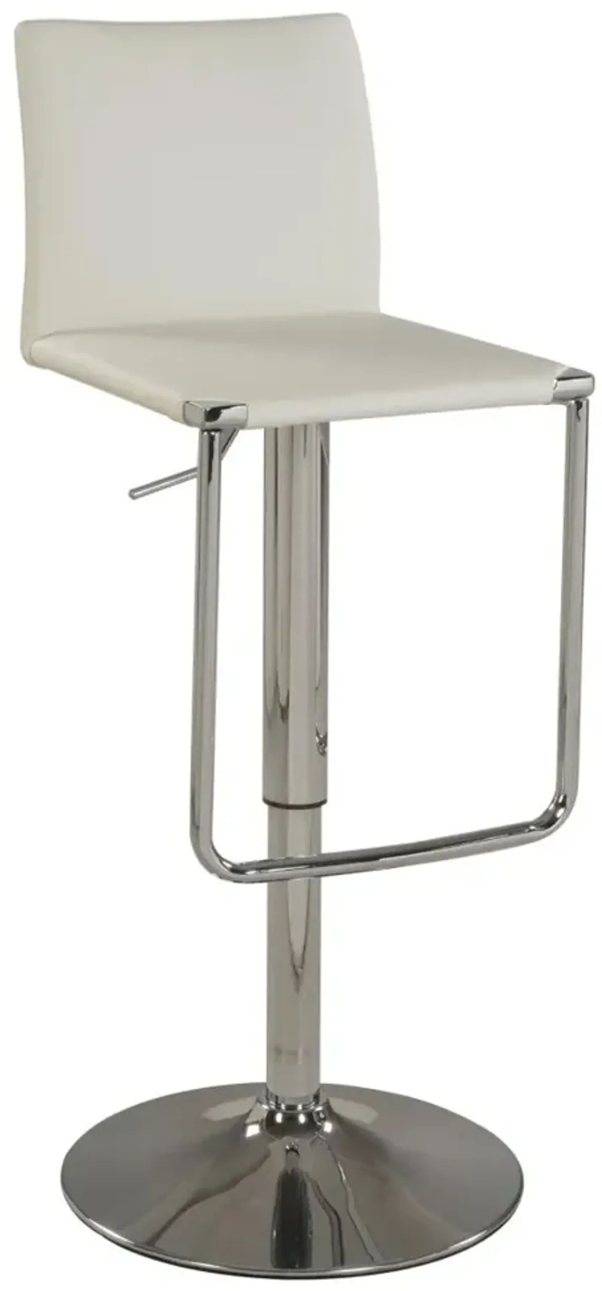 Chintaly White Pneumatic-Adjustable Height Swivel Stool