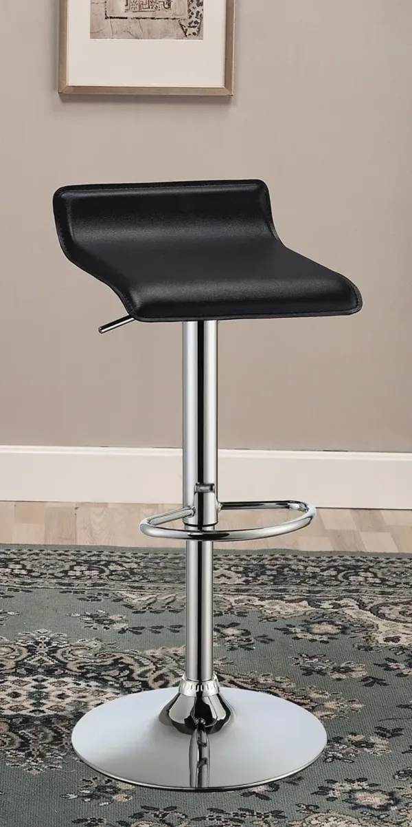Coaster Bidwell Upholstered Adjustable Bar Stool Black