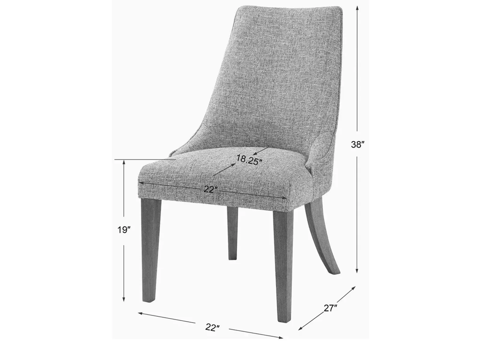 Uttermost Daxton Gray Armless Dining Chair