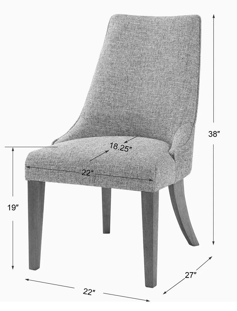 DAXTON GRAY ARMLESS DINING CHAIR