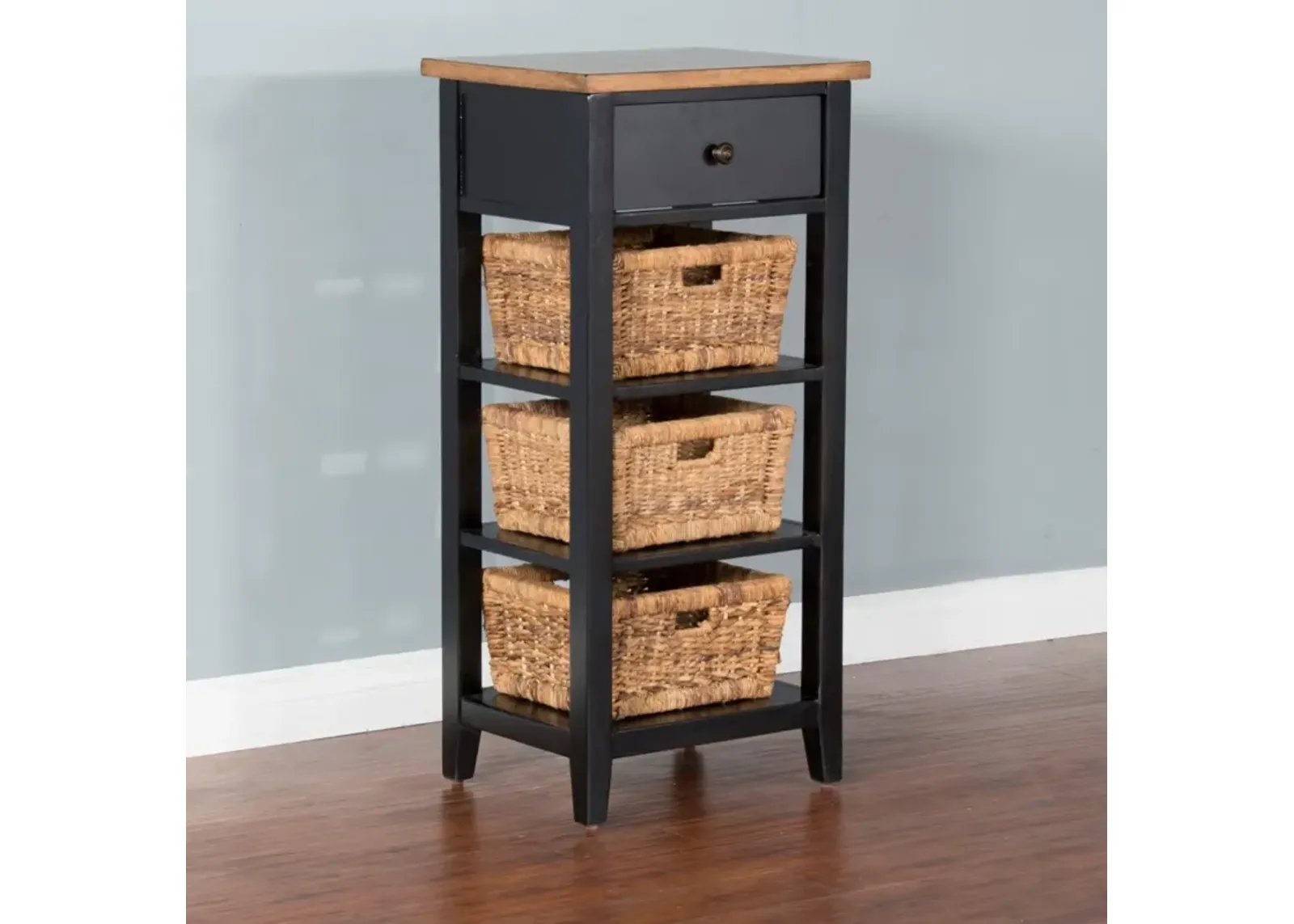 Sunny Designs Black & Natural Storage Rack