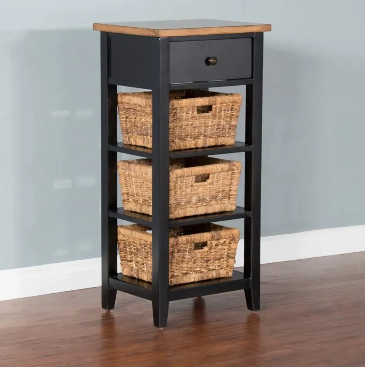 Sunny Designs Black & Natural Storage Rack