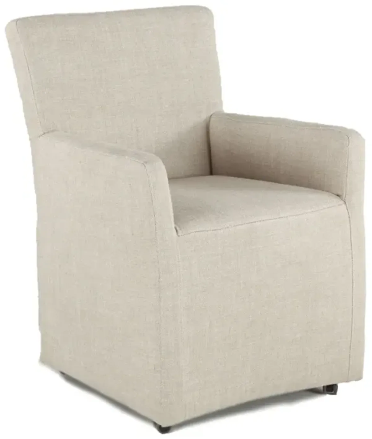 Home Trends Design Grosvenor Off-White Linen Wheeled Armchair