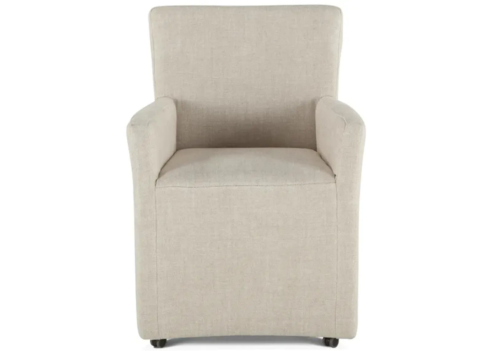 Home Trends Design Grosvenor Off-White Linen Wheeled Armchair