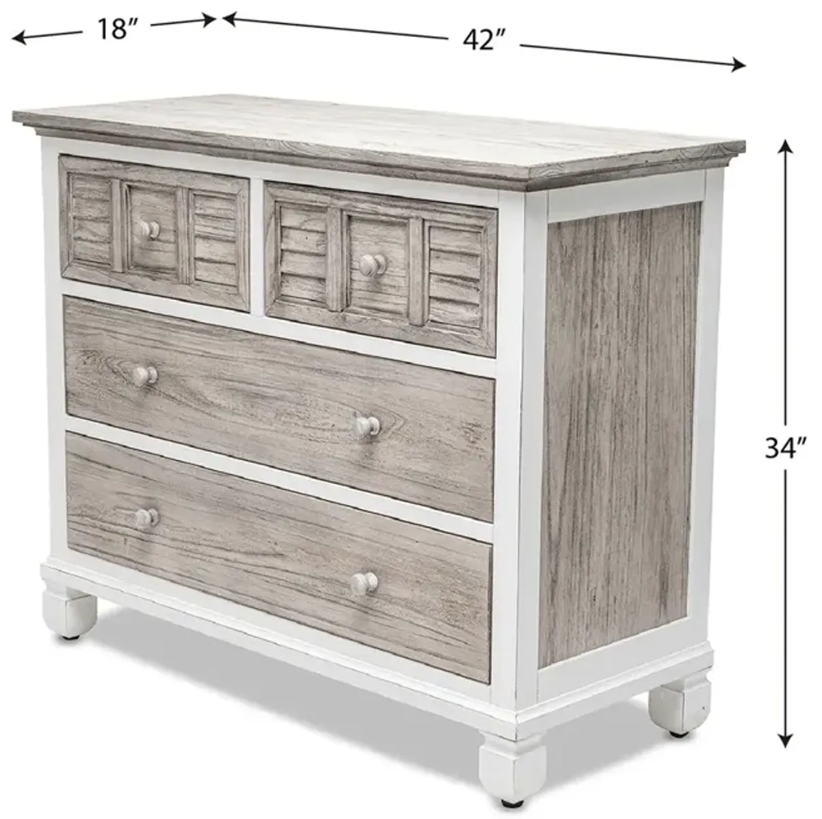 Seawinds Islamorada Dapple Grey Finish 4-Drawer Chest