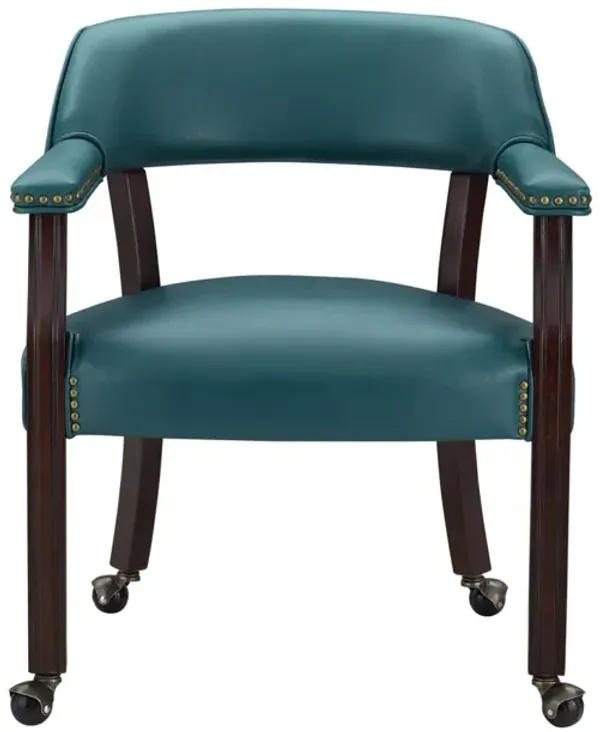 Steve Silver Tournament Teal Armchair with Casters