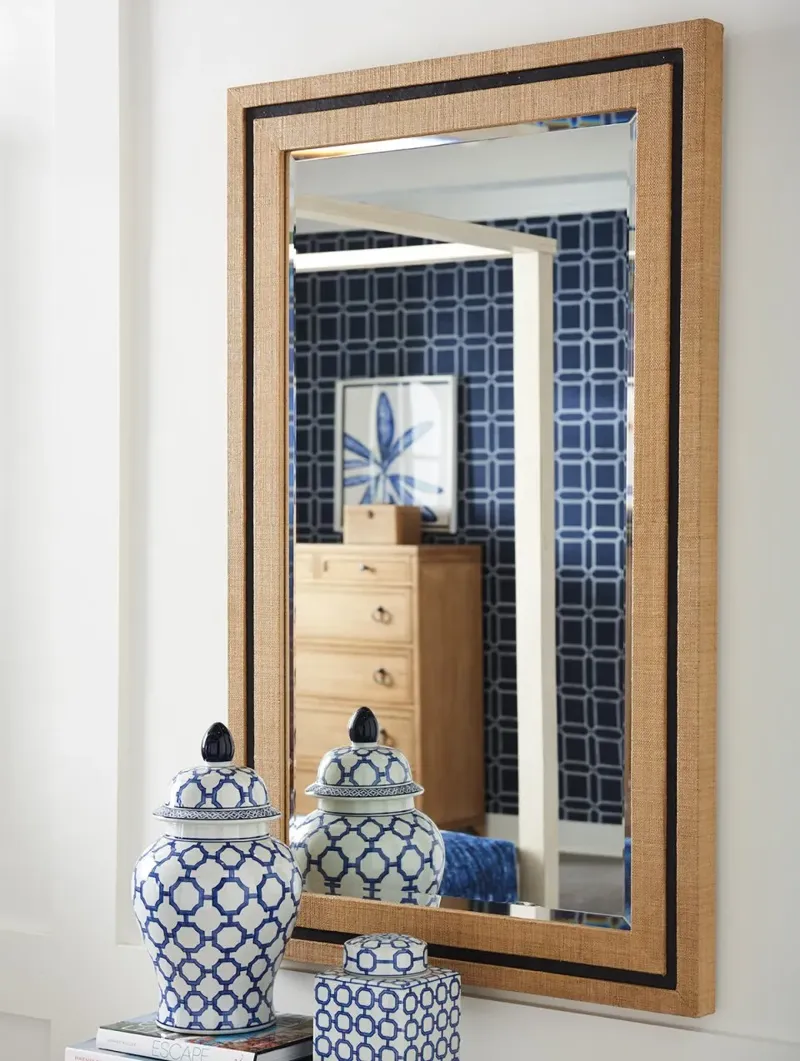 LA COSTA RECTANGULAR RAFFIA MIRROR NEWPORT