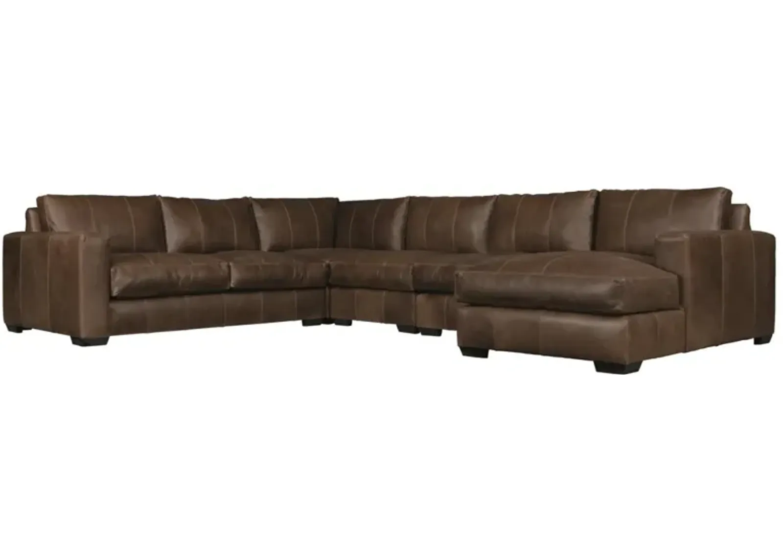 Bernhardt Dawkins Right-Arm Facing Leather Sectional