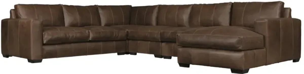 Bernhardt Dawkins Right-Arm Facing Leather Sectional