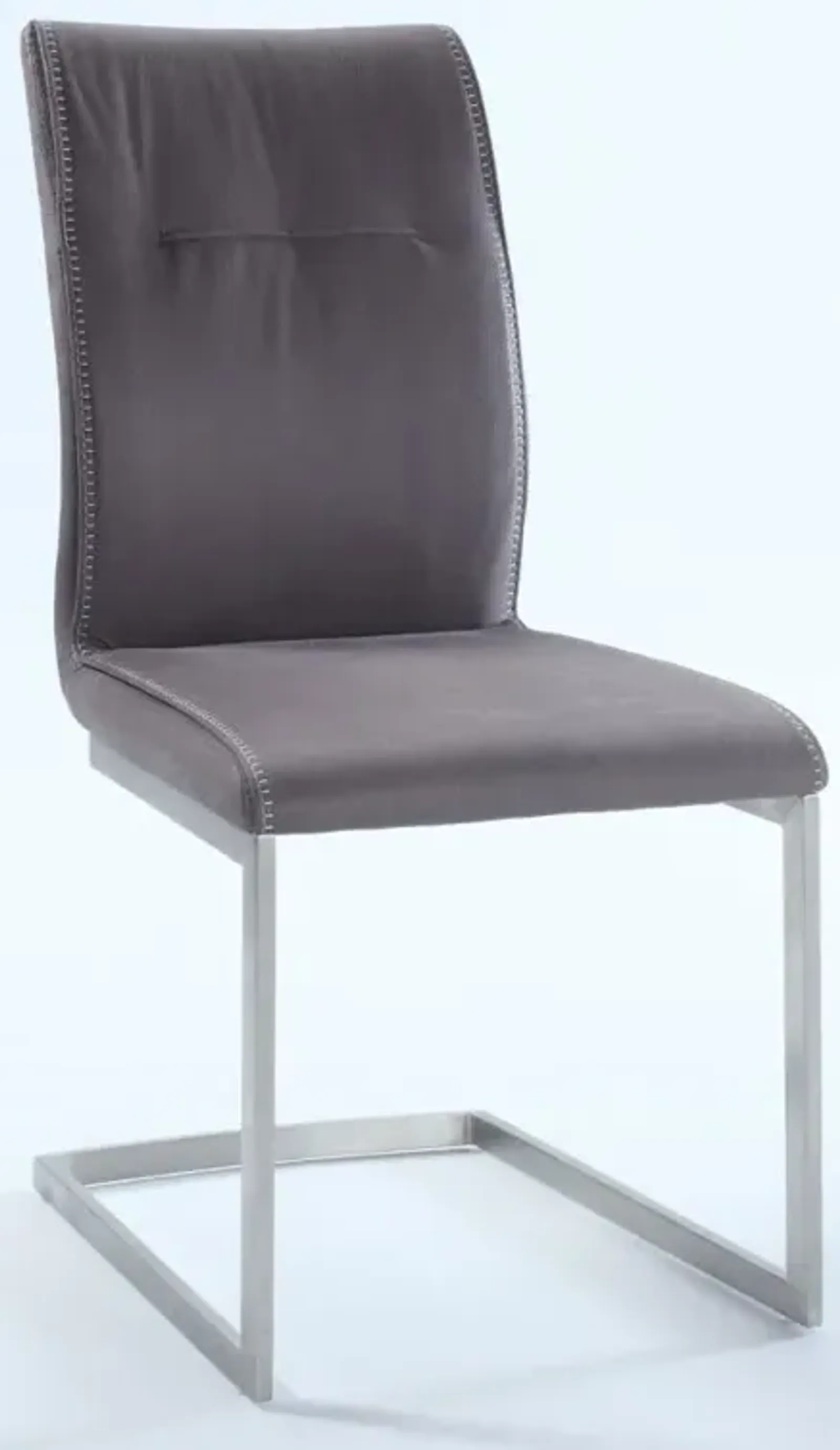 Chintaly Kalinda Grey Contemporary Cantilever Side Chair with Highlight Stitching