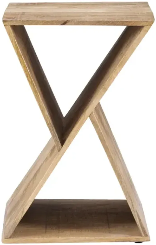 Powell Trevor Triangle Side Table Natural