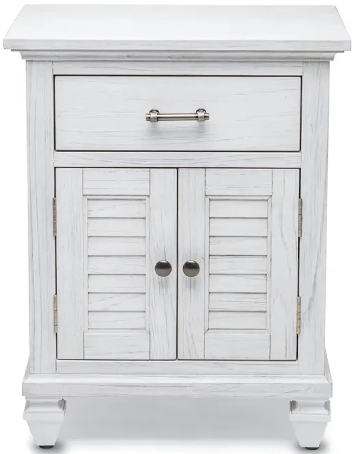 Seawinds Surfside 1-Drawer 2-Door Nightstand with Weathered White Finish