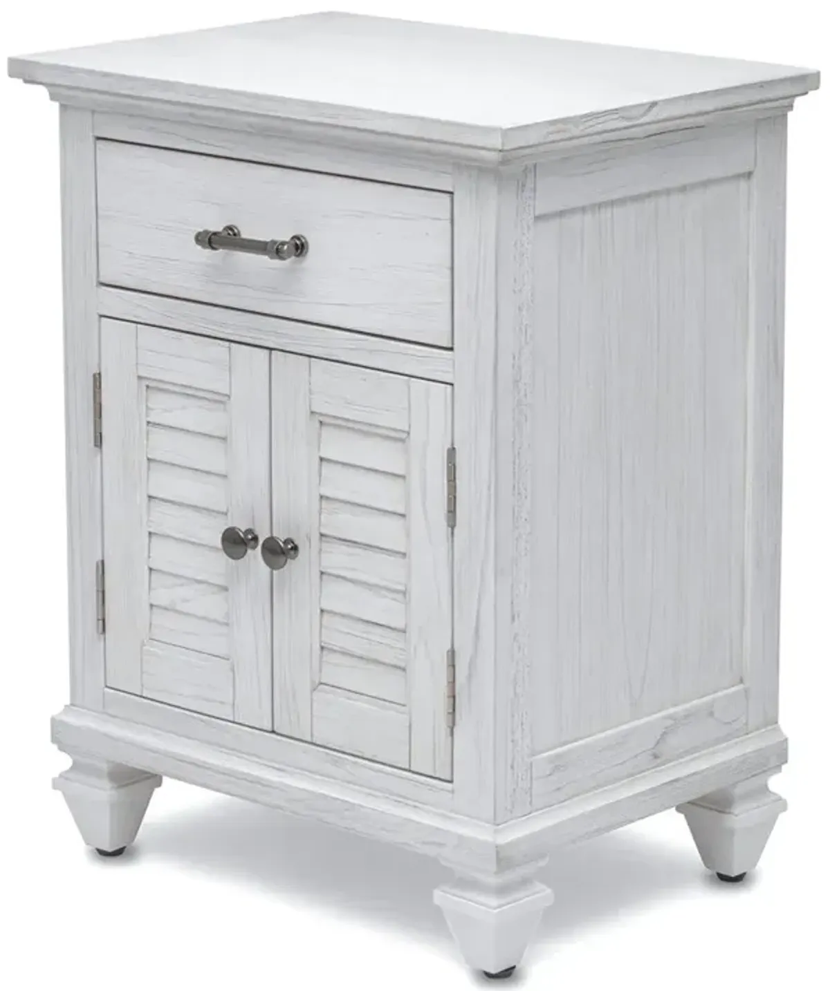 Seawinds Surfside 1-Drawer 2-Door Nightstand with Weathered White Finish