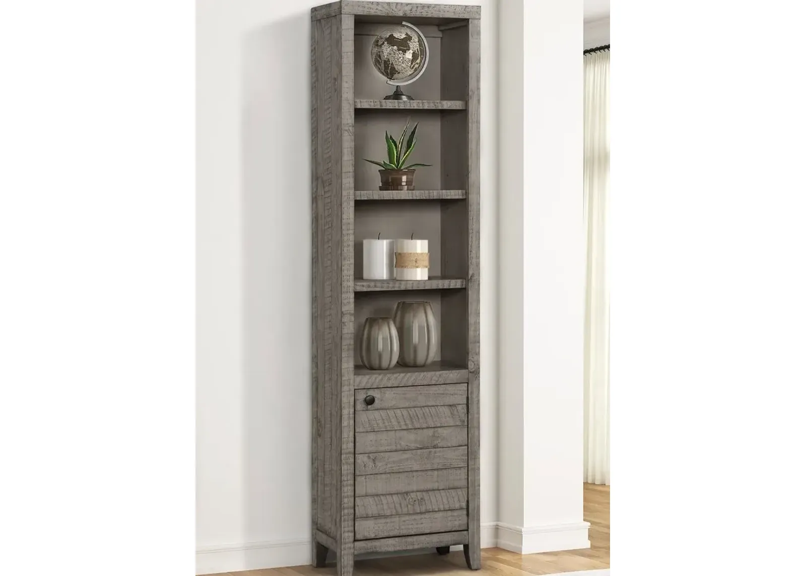 Parker House Tempe Grey Stone 22 Inch Open Top Bookcase