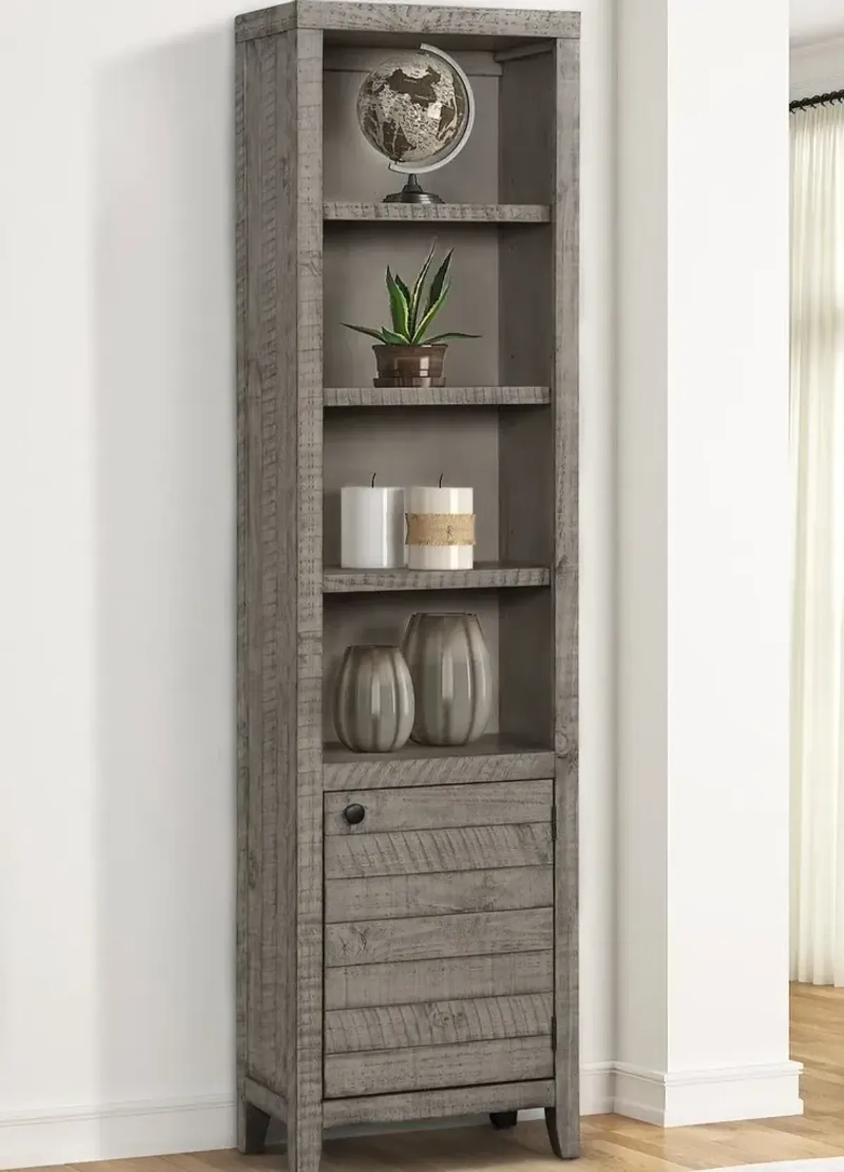 Parker House Tempe Grey Stone 22 Inch Open Top Bookcase