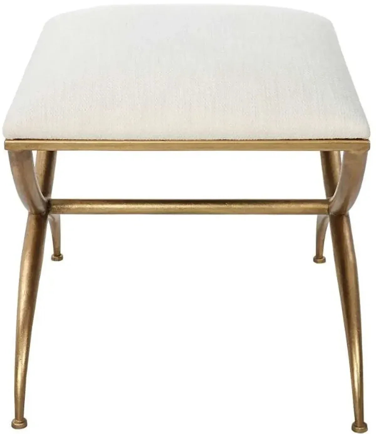 Uttermost Crossing Gold/White Small Bench