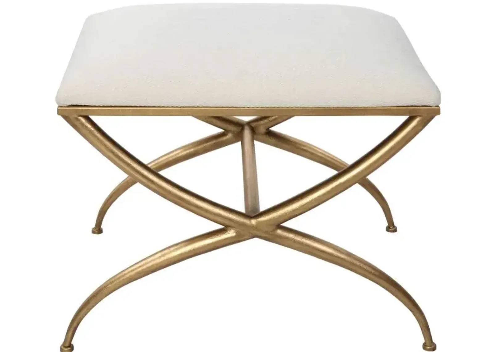 Uttermost Crossing Gold/White Small Bench