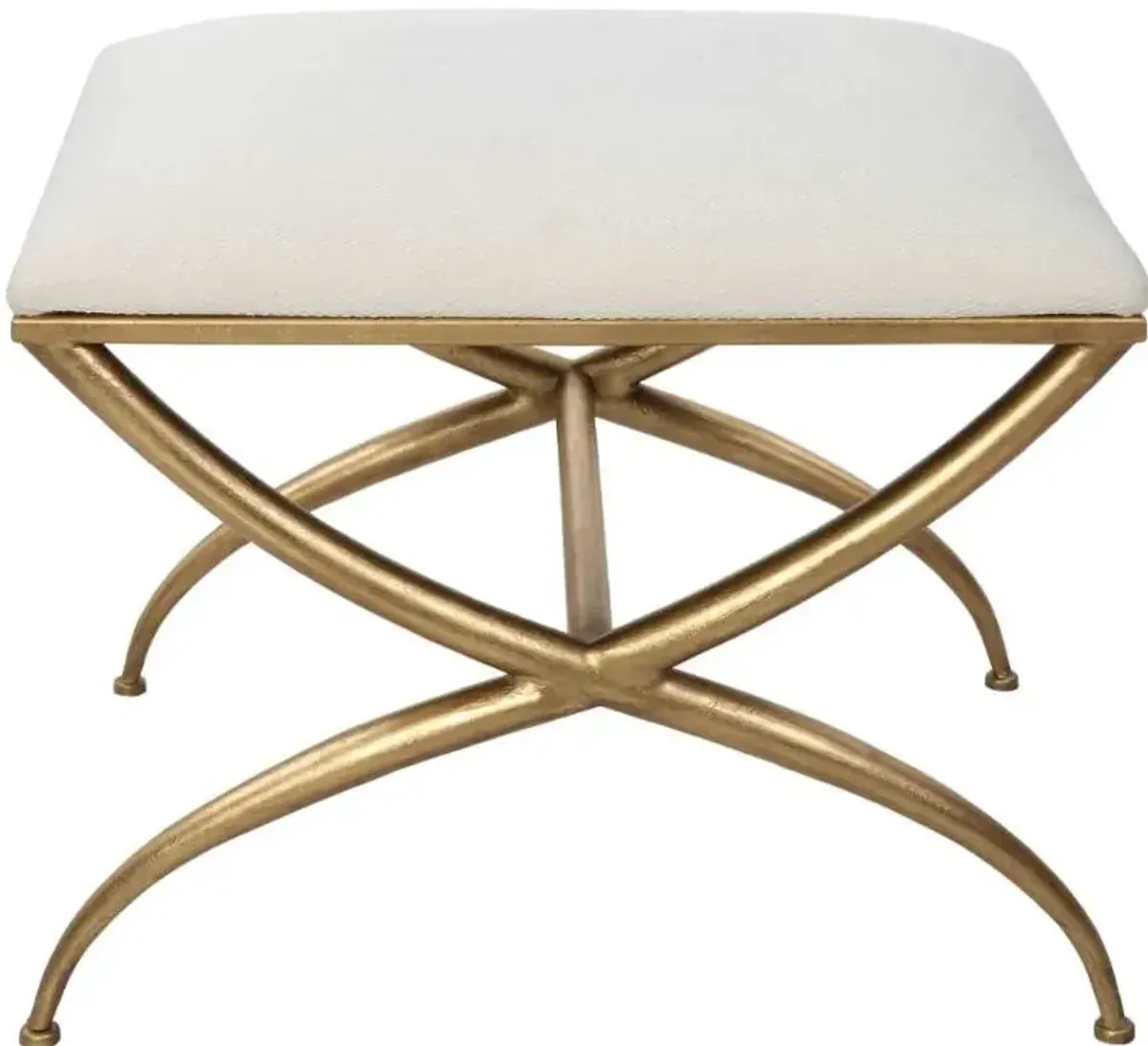 Uttermost Crossing Gold/White Small Bench