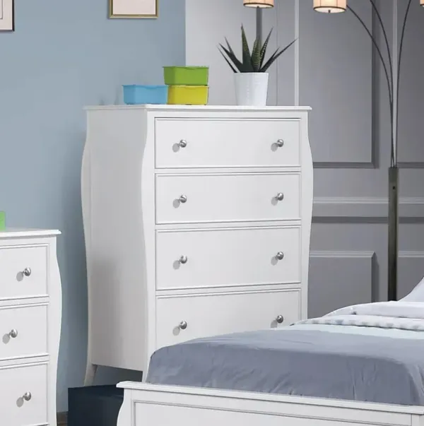 Dominique 4-Drawer Bedroom Chest Cream White