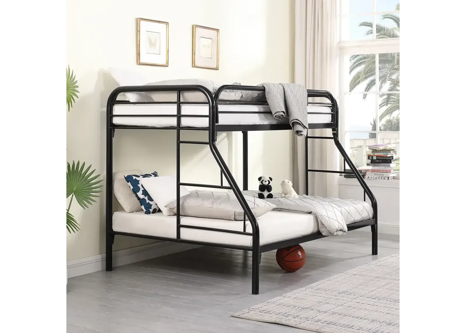 Coaster Morgan Metal Twin Over Full Bunk Bed Black