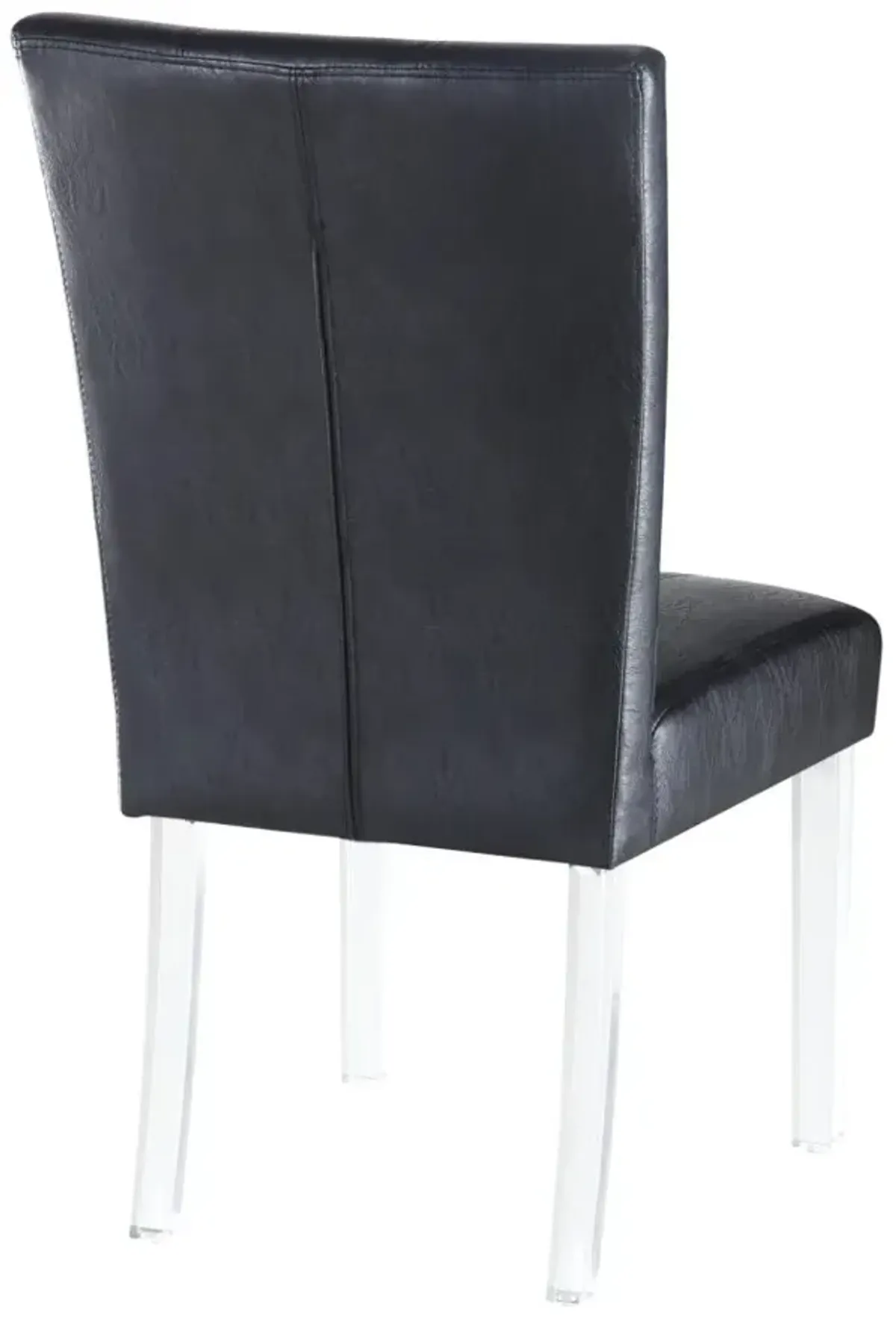 Chintaly Black Contemporary Curved Flare-Back Parson Side Chair