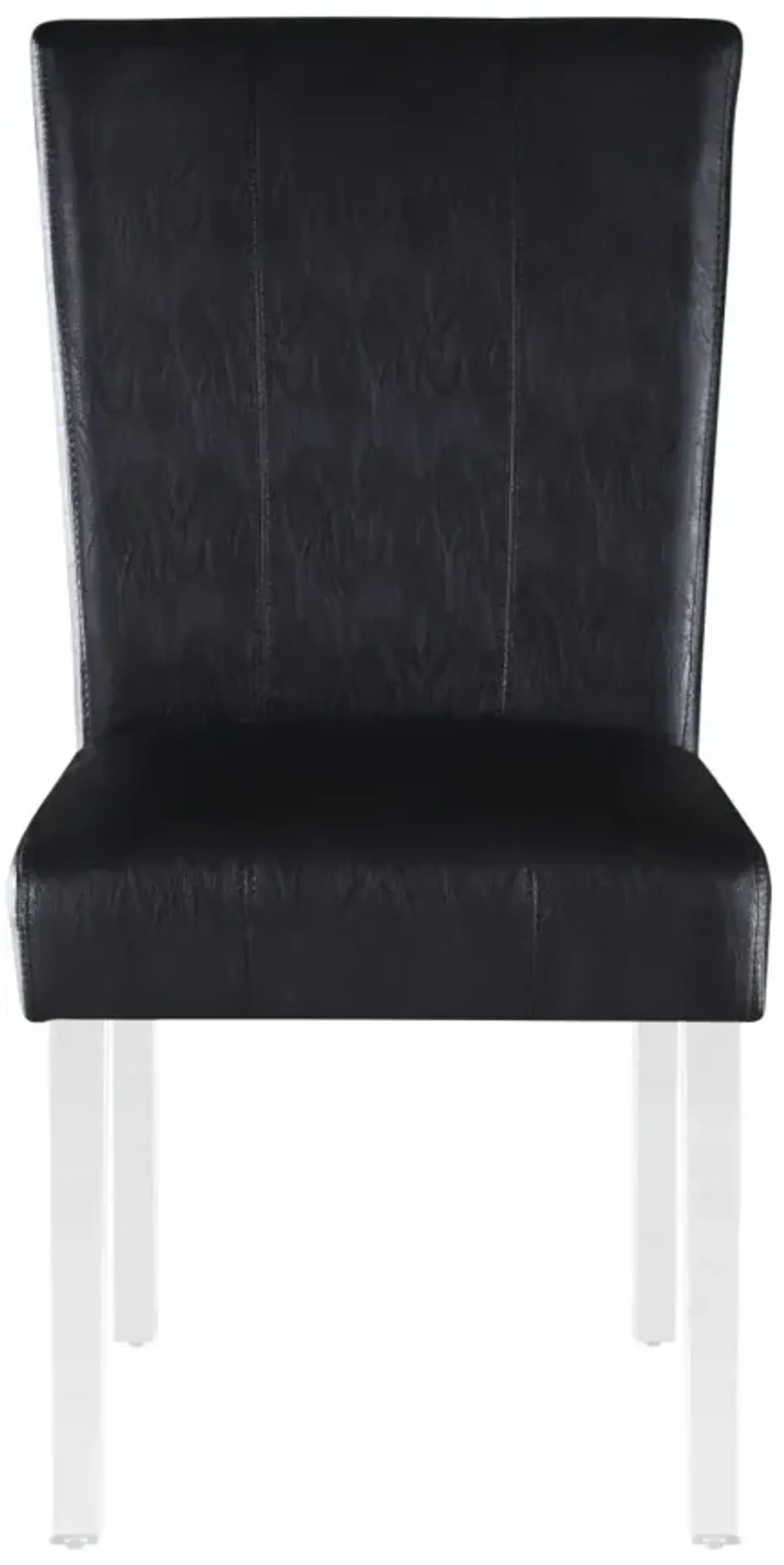 Chintaly Black Contemporary Curved Flare-Back Parson Side Chair