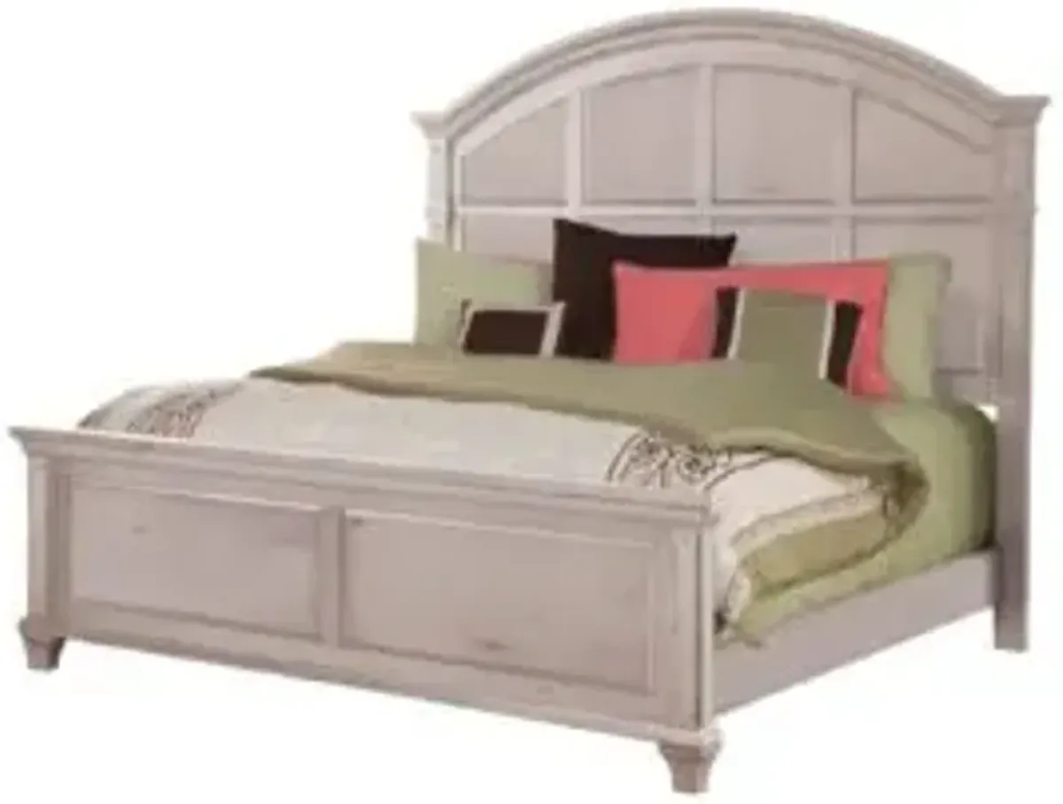 American Woodcrafters Sedona Complete Queen Bed in Cobblestone White