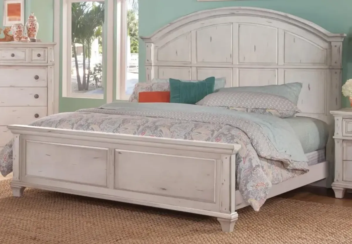 American Woodcrafters Sedona Complete Queen Bed in Cobblestone White