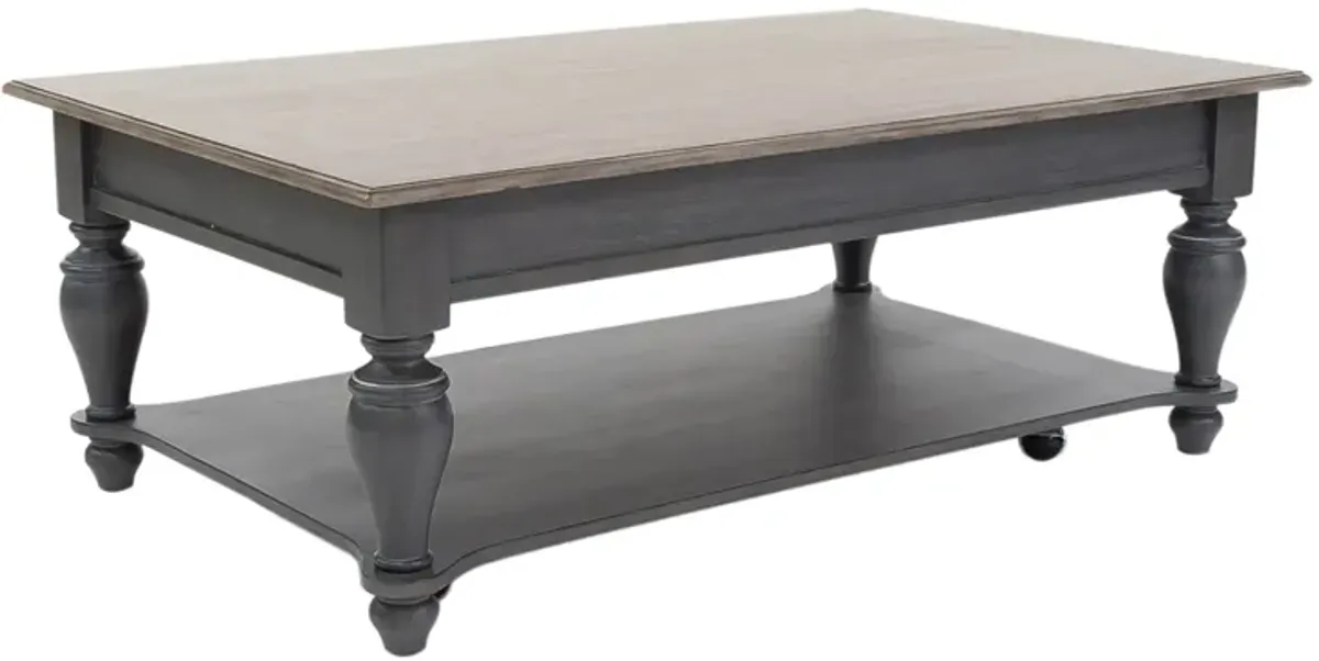 Liberty Furniture Ocean Isle Slate with Weathered Pine Cocktail Table