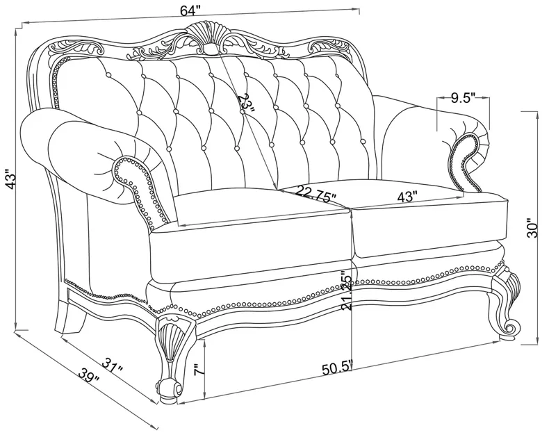 VICTORIA LOVESEAT TRI-TONE