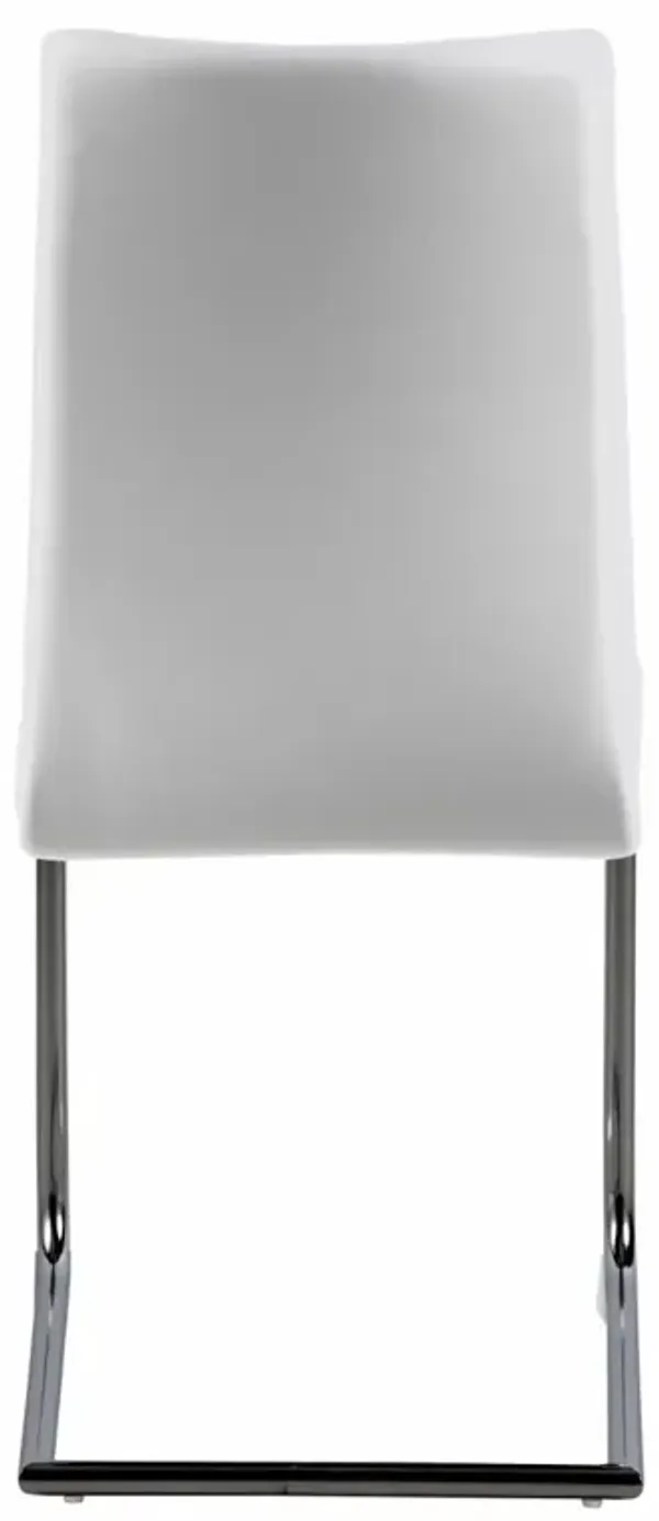 Chintaly Jane White Contemporary Contour Back Cantilever Side Chair
