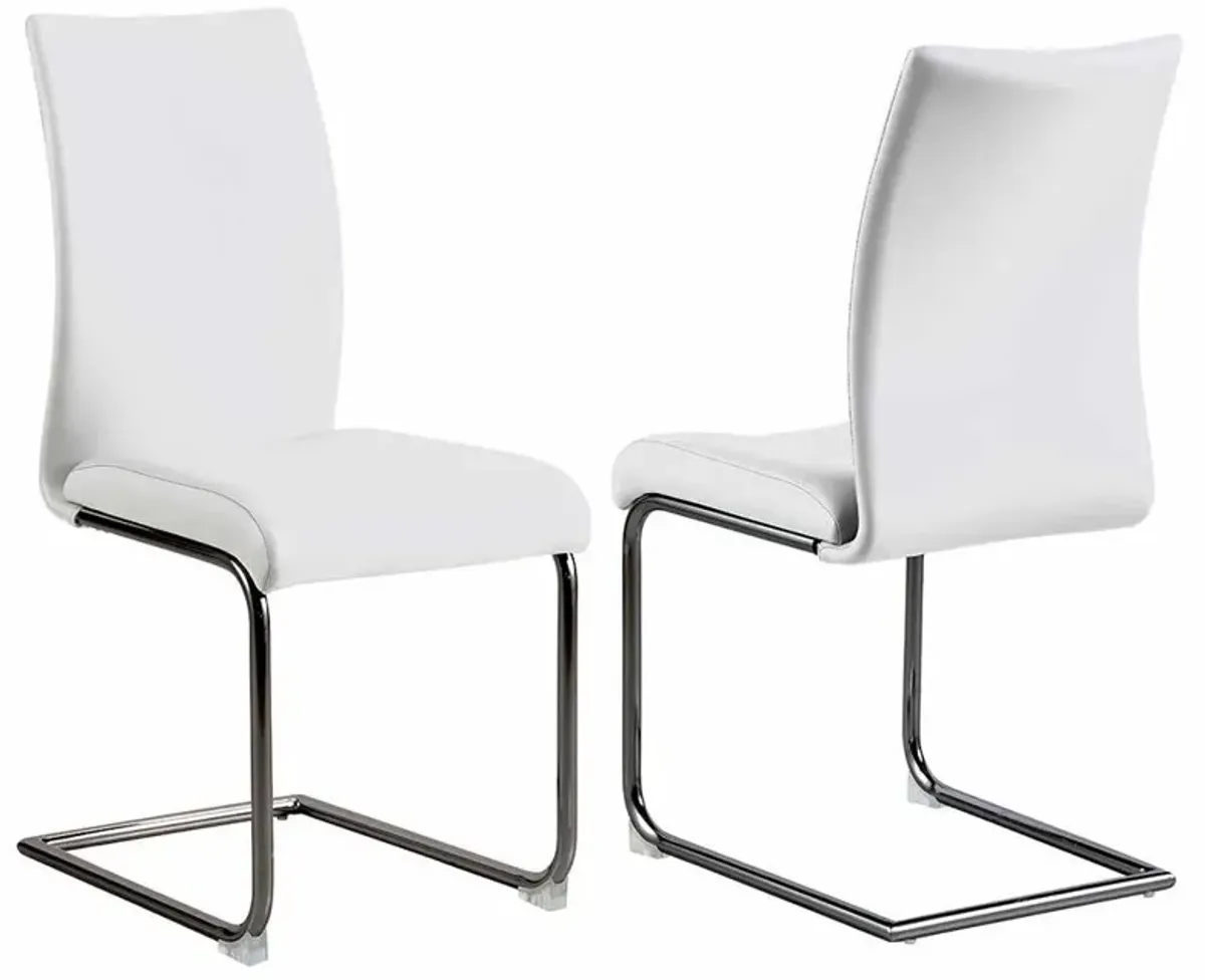 Chintaly Jane White Contemporary Contour Back Cantilever Side Chair